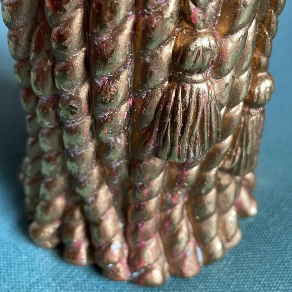 2 Taper Candle Holders Gold Rope and Tassel 8” - Picture 12 of 12